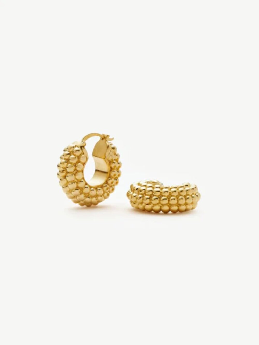 Missoma Baya Bobble Hoop Earrings 18K Gold Plated Statement Everyday Hoops - Picture 2 of 6